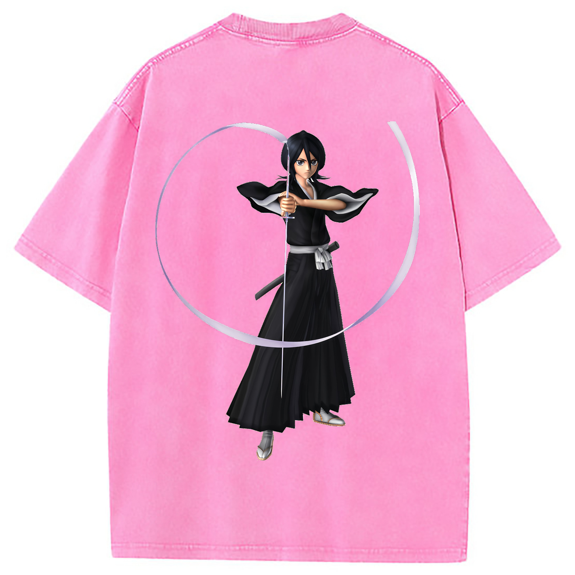（画像用） ブリーチ 朽木ルキア BLEACH Kuchiki Rukia 綿100% ヴィンテージ風 半袖Tシャツ（背面プリント）